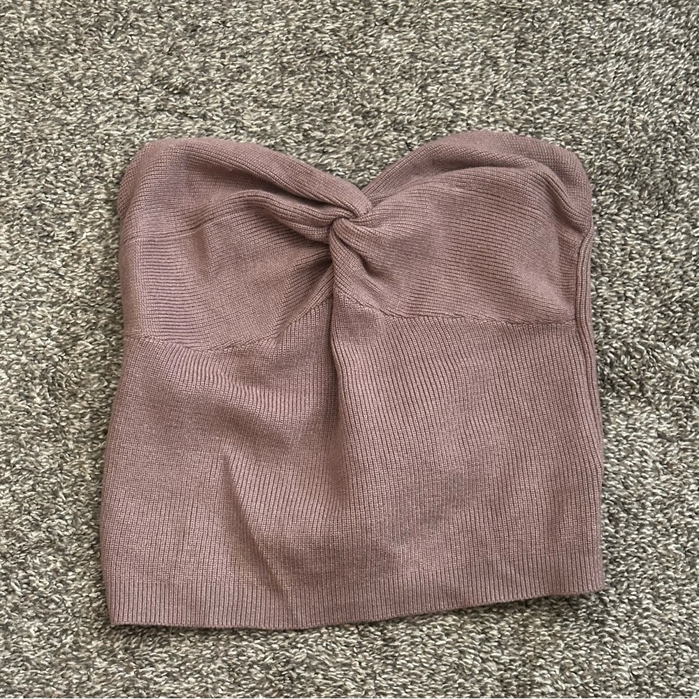 Twisted Front Tube Sweater Sleeveless Top